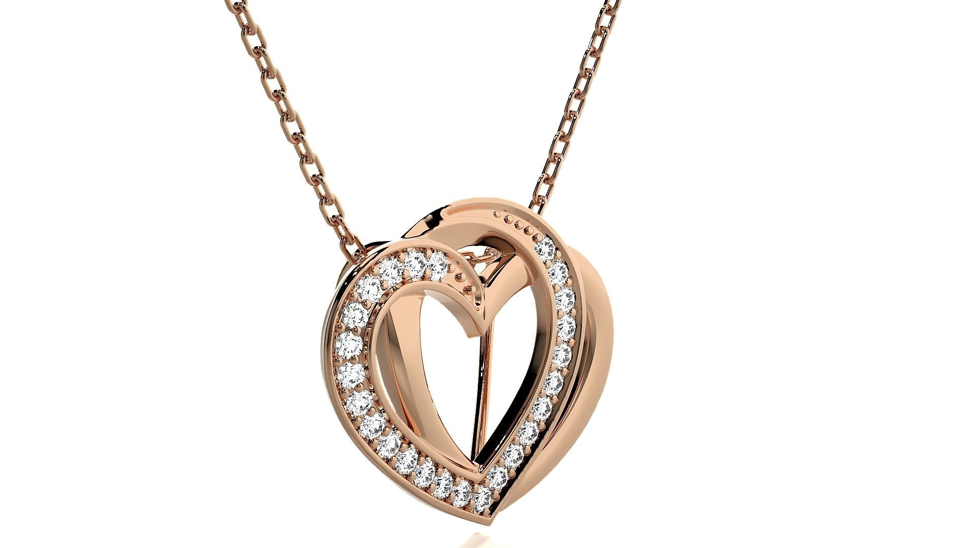 Women Heart pendant 3dm stl render detail  3D print model_2