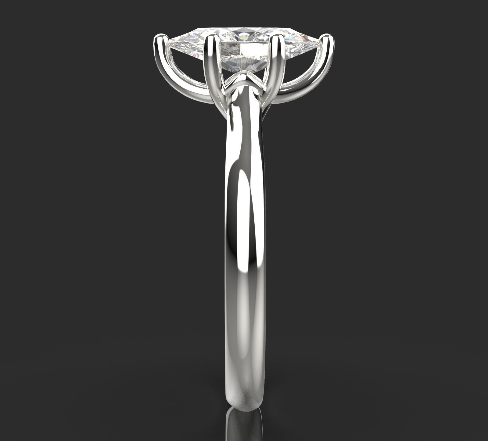 Female ring with big gem size 16 5 mm 3D print model_3