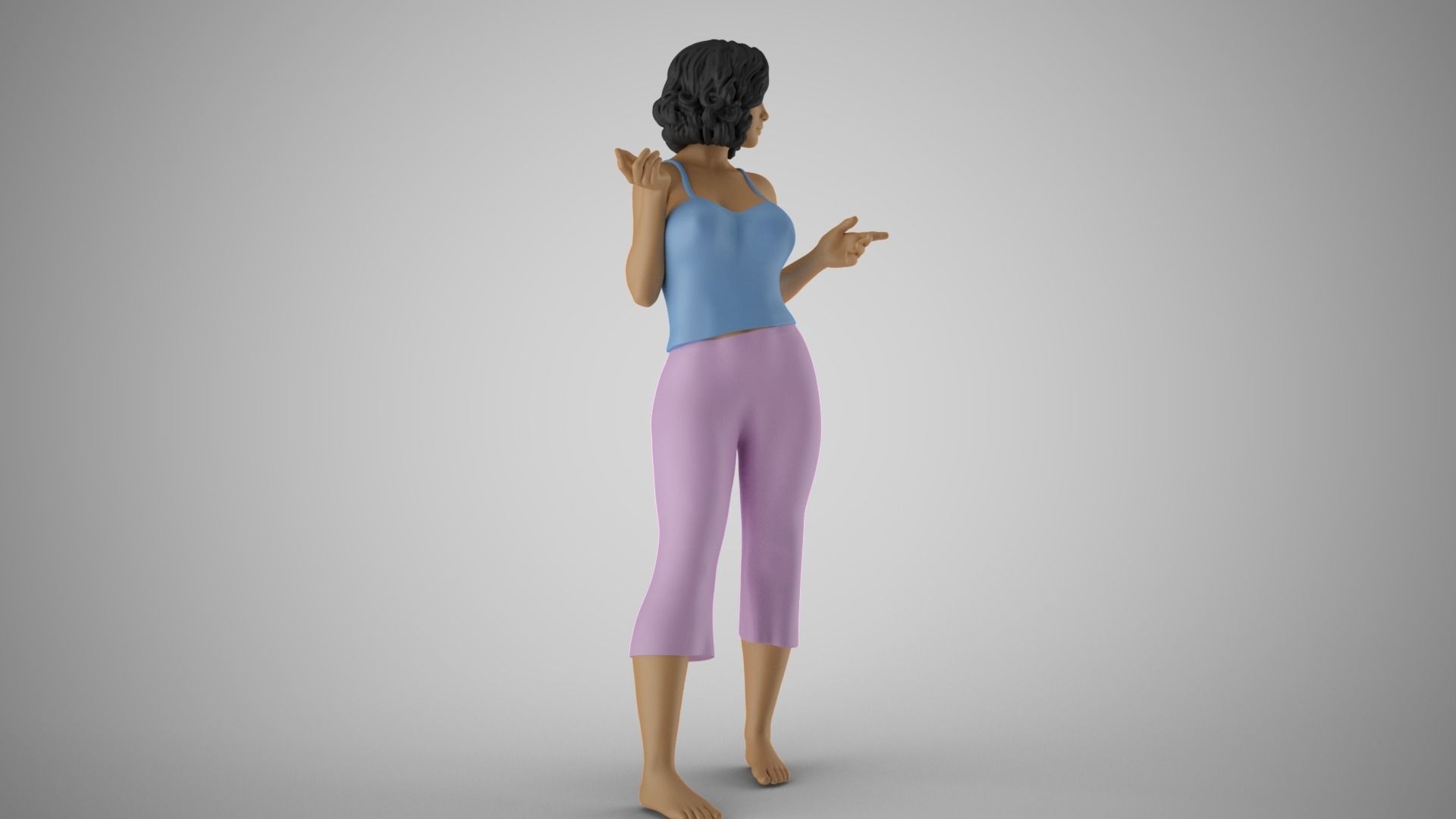 Girl Among two Choices 3D print model_4