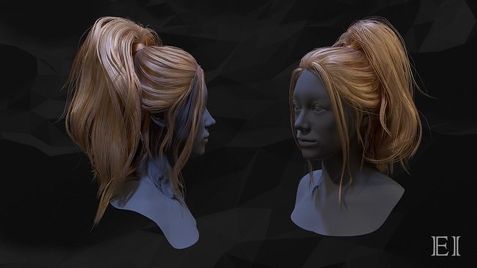 Ponytail Low-poly 3D model