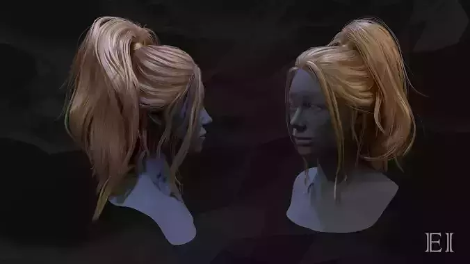 Ponytail Low-poly 3D model