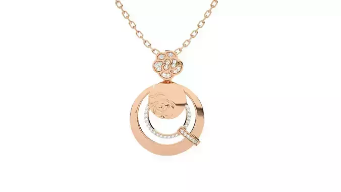 Women round pendant 3dm stl render detail 