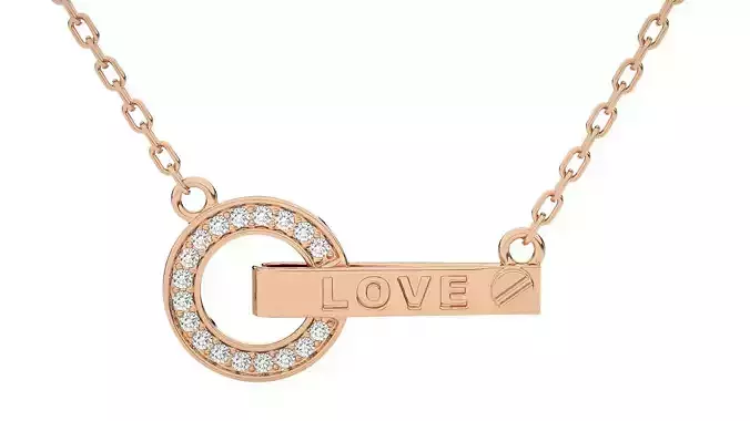 Women Love pendant 3dm stl render detail 