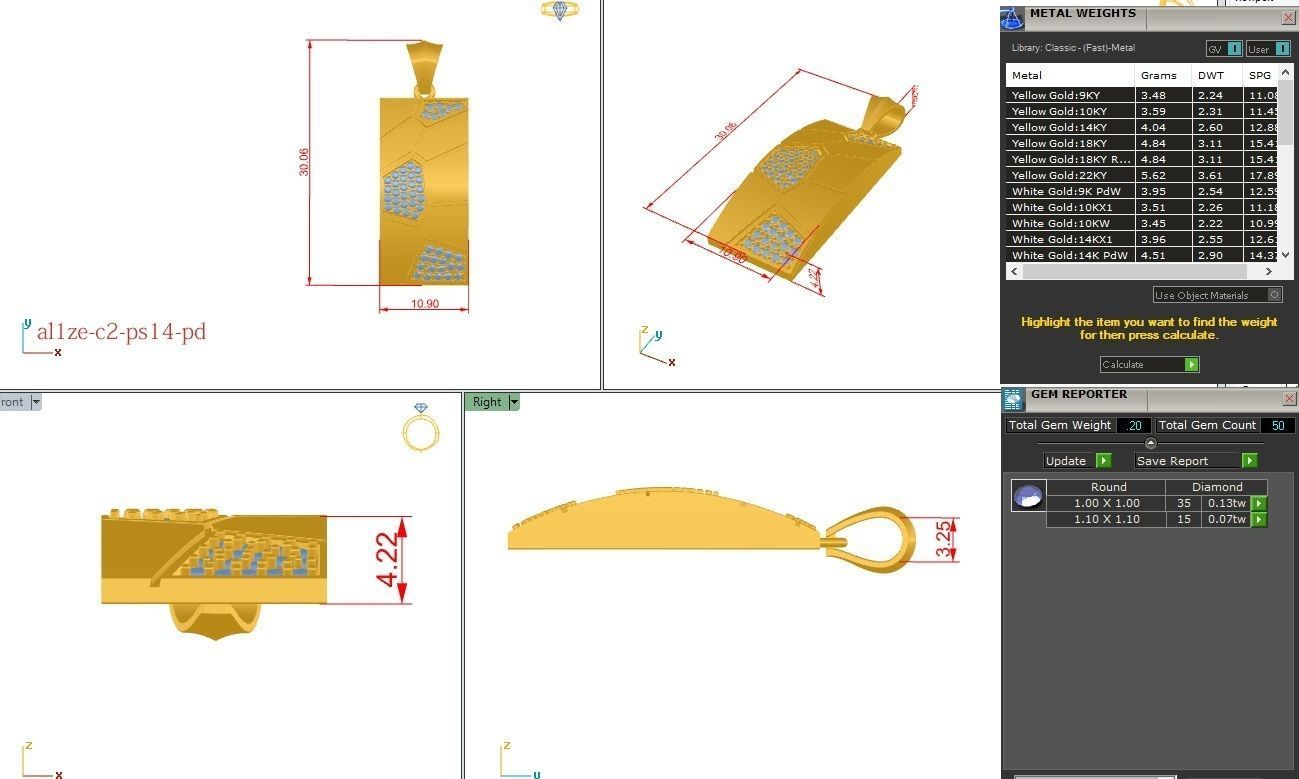 Women square pendant 3dm stl render detail  3D print model_1