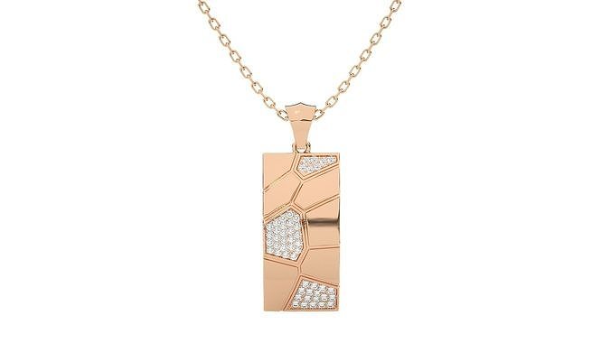 Women square pendant 3dm stl render detail  3D print model
