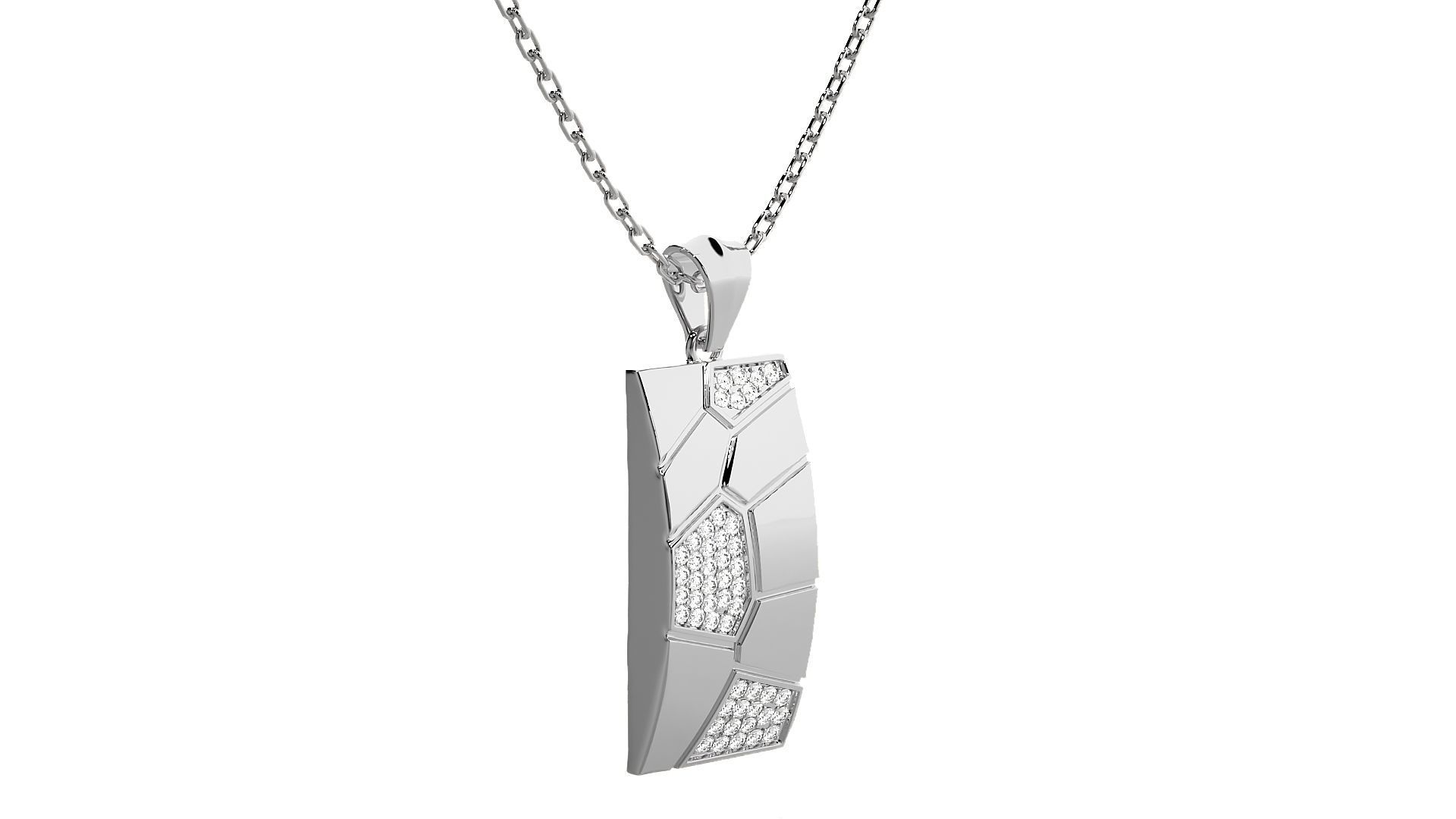 Women square pendant 3dm stl render detail  3D print model_6