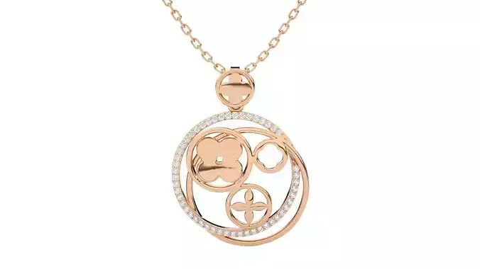 Women flower pendant 3dm stl render detail 