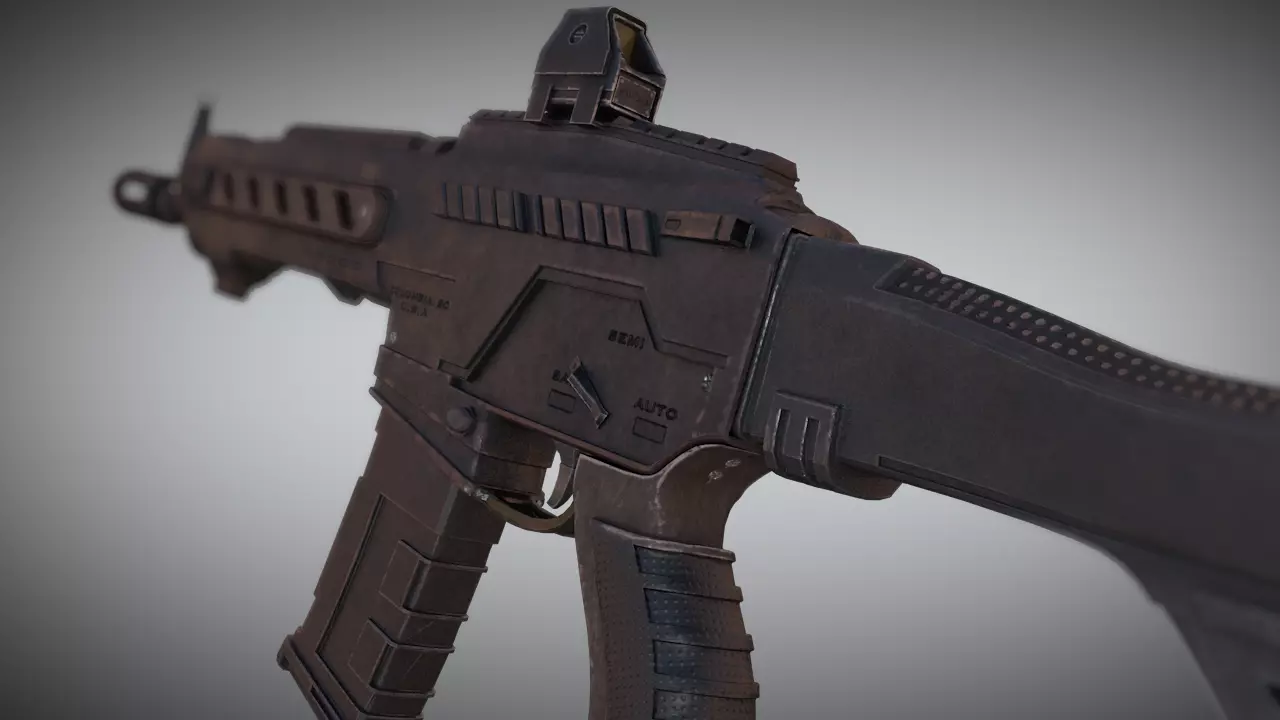 Sci-Fi Gun Low-poly 3D model