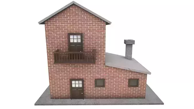 House for gaming Low-poly 3D model