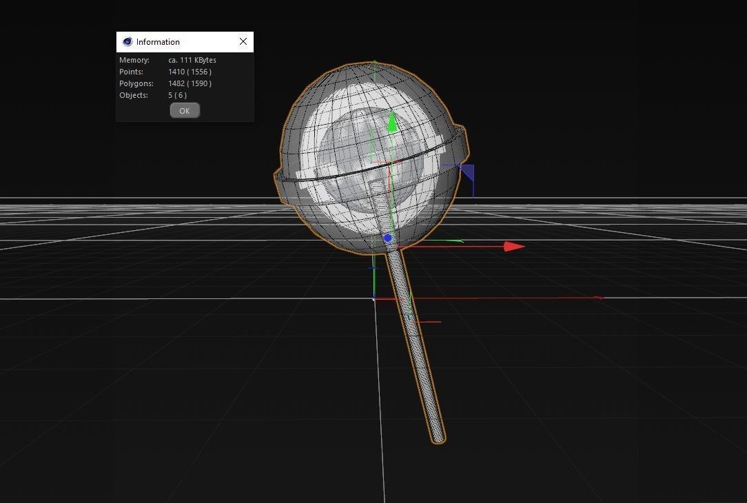 lollipop candy sugar low poly 3d model  Low-poly 3D model_1