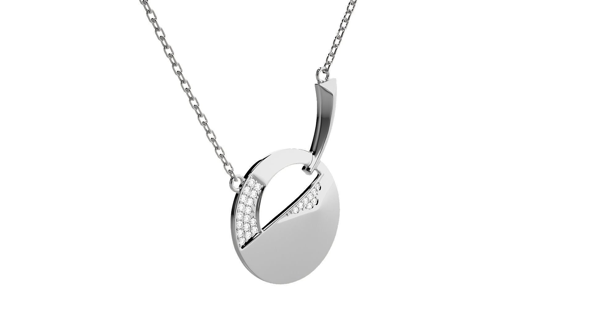 Women Diamond pendant 3dm stl render detail 3D print model_6
