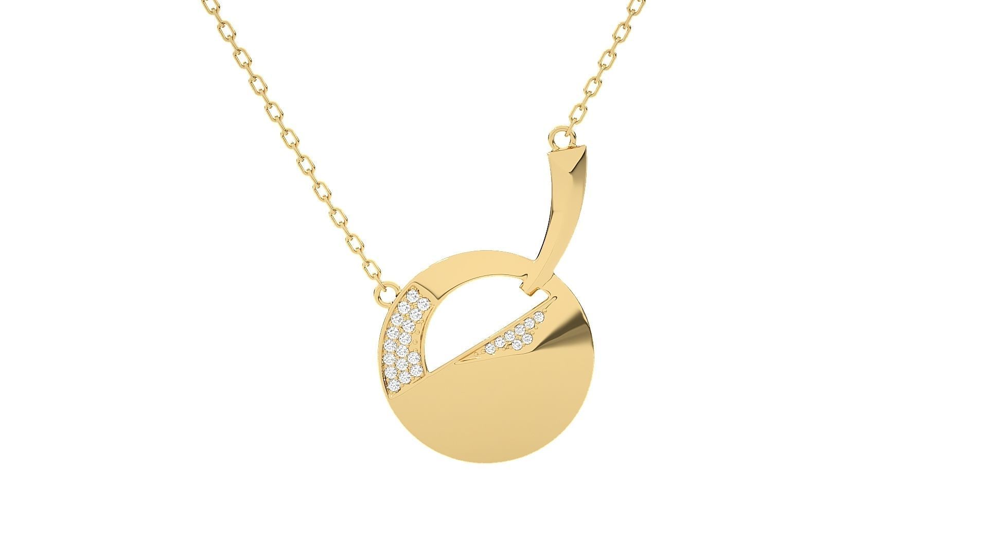 Women Diamond pendant 3dm stl render detail 3D print model_9