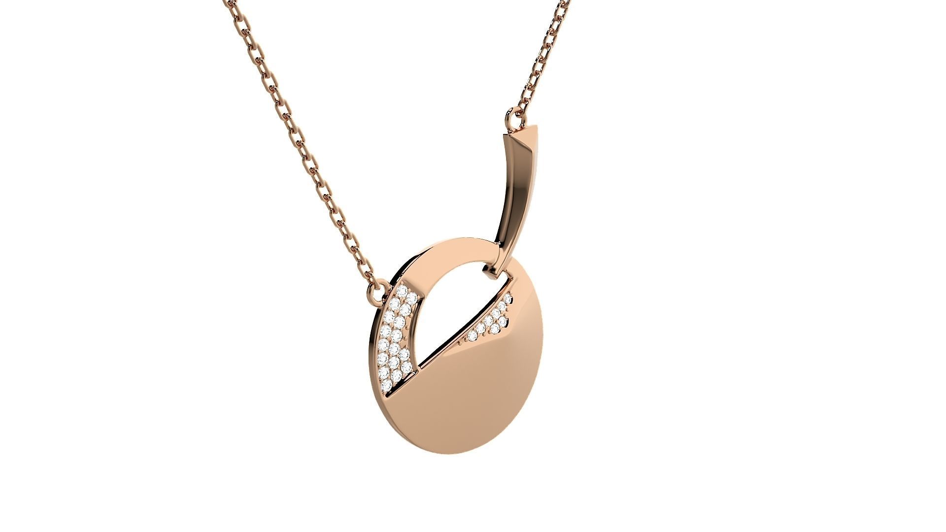 Women Diamond pendant 3dm stl render detail 3D print model_2