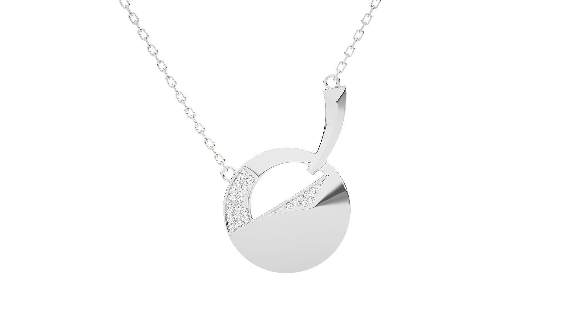 Women Diamond pendant 3dm stl render detail 3D print model_5