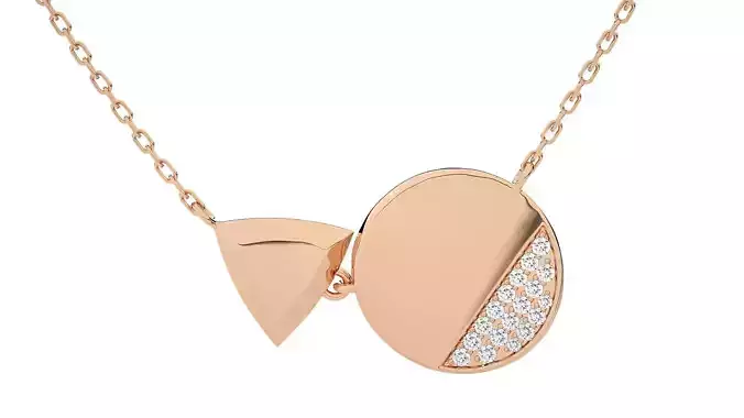 Women Diamond pendant 3dm stl render detail  3D print model