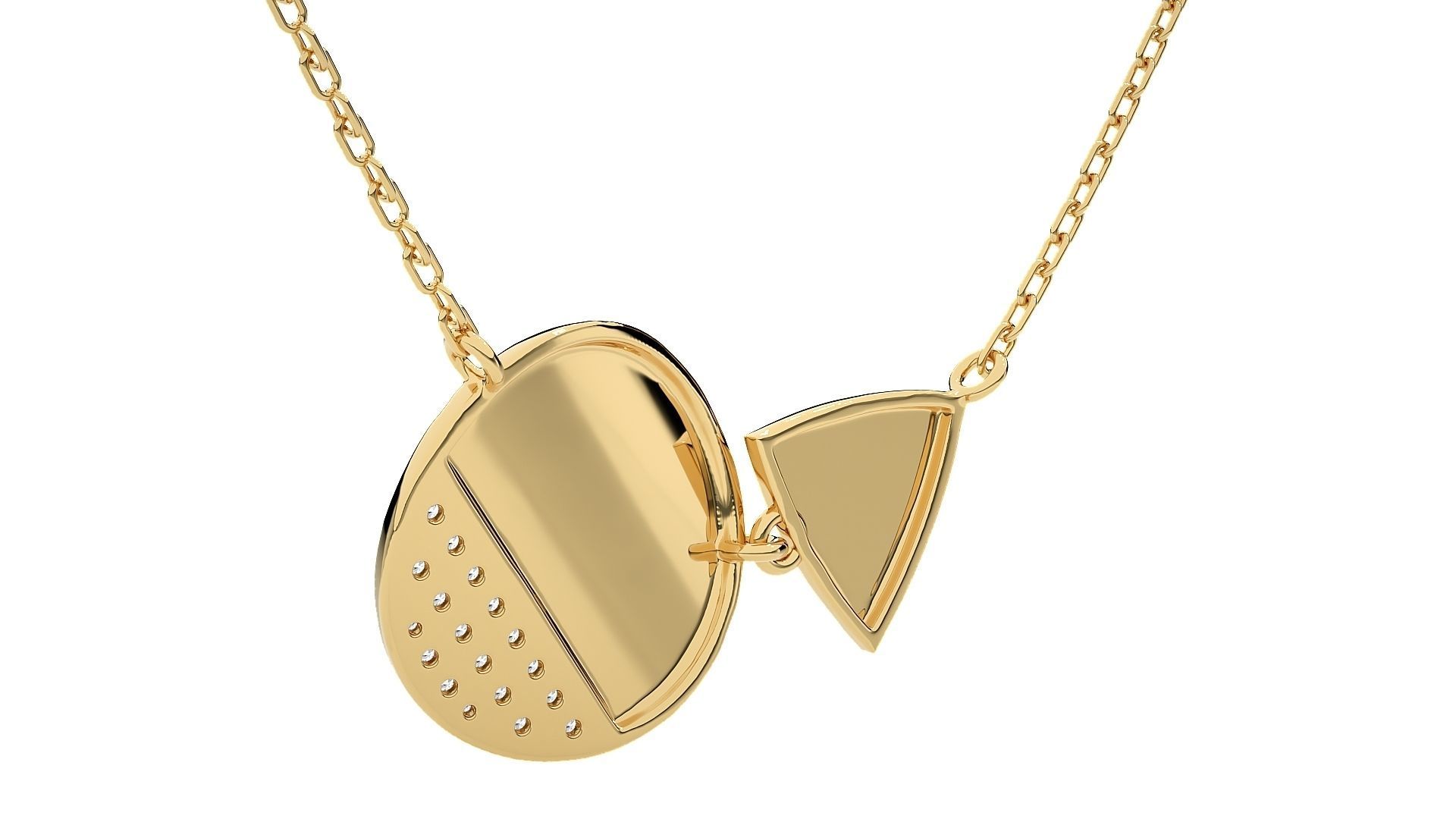 Women Diamond pendant 3dm stl render detail  3D print model_12