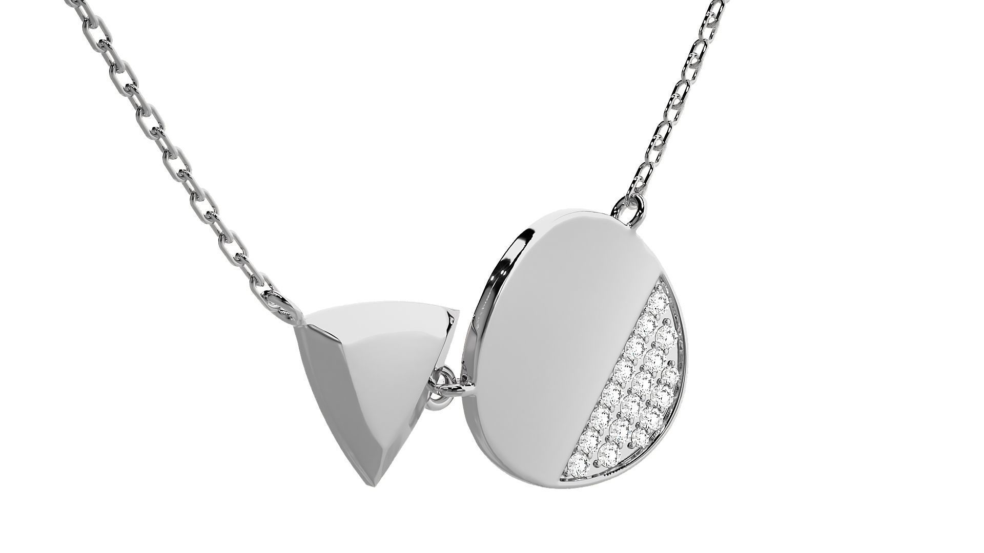 Women Diamond pendant 3dm stl render detail  3D print model_6