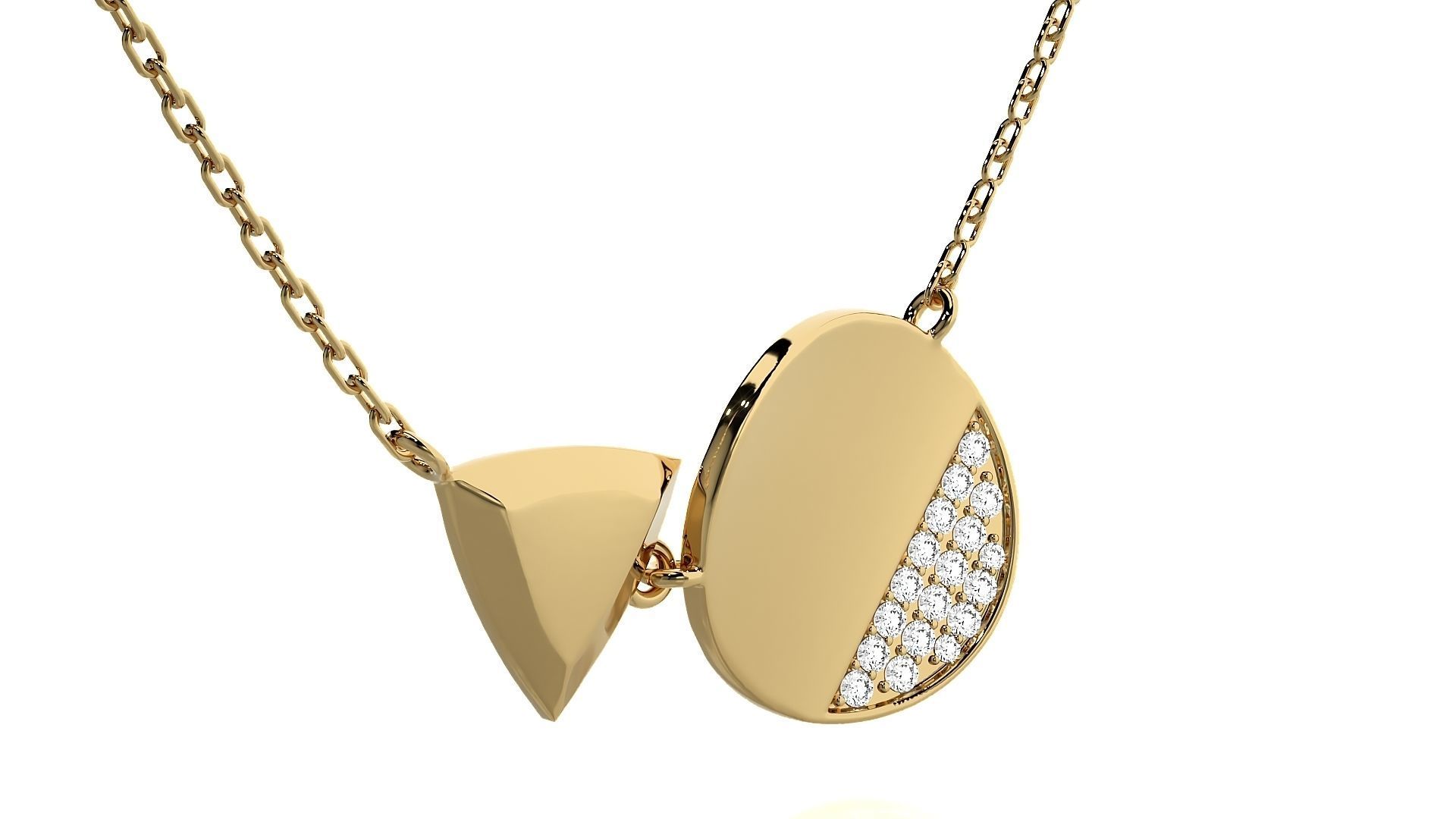 Women Diamond pendant 3dm stl render detail  3D print model_10