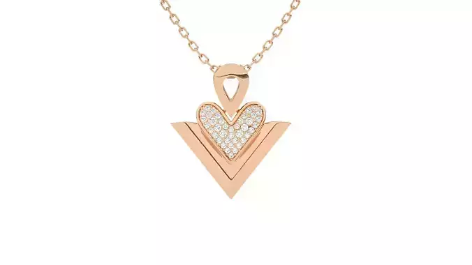 Women Heart pendant 3dm stl render detail 