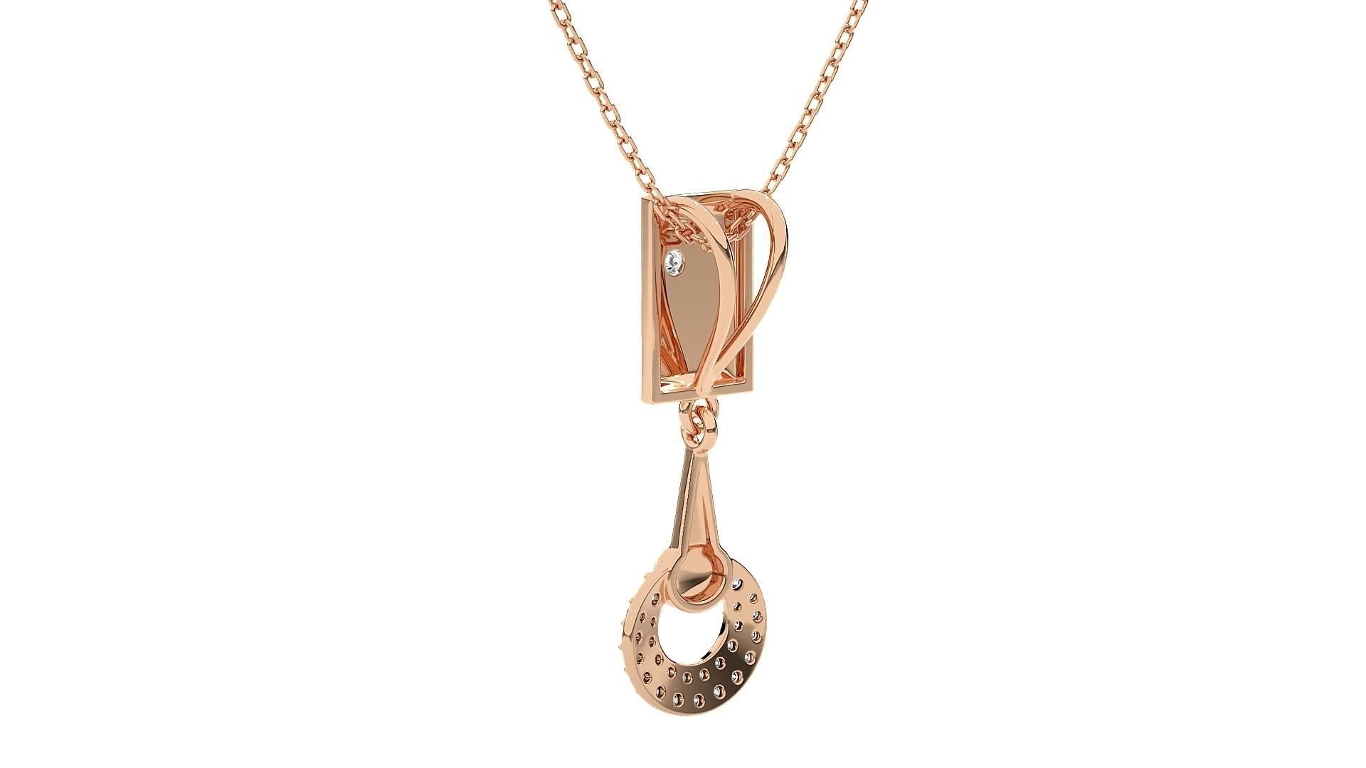 Women diamond pendant 3dm stl render detail  3D print model_4