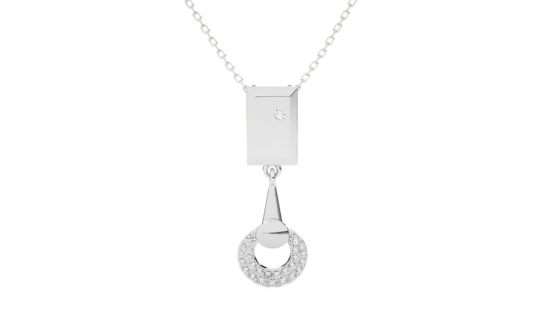 Women diamond pendant 3dm stl render detail  3D print model_5