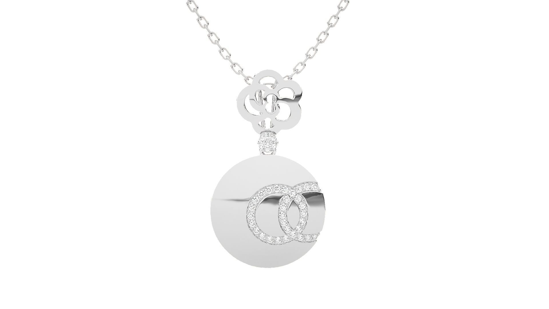 Women Diamond pendant 3dm stl render detail 3D print model_5