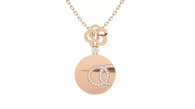 Women Diamond pendant 3dm stl render detail  3D print model
