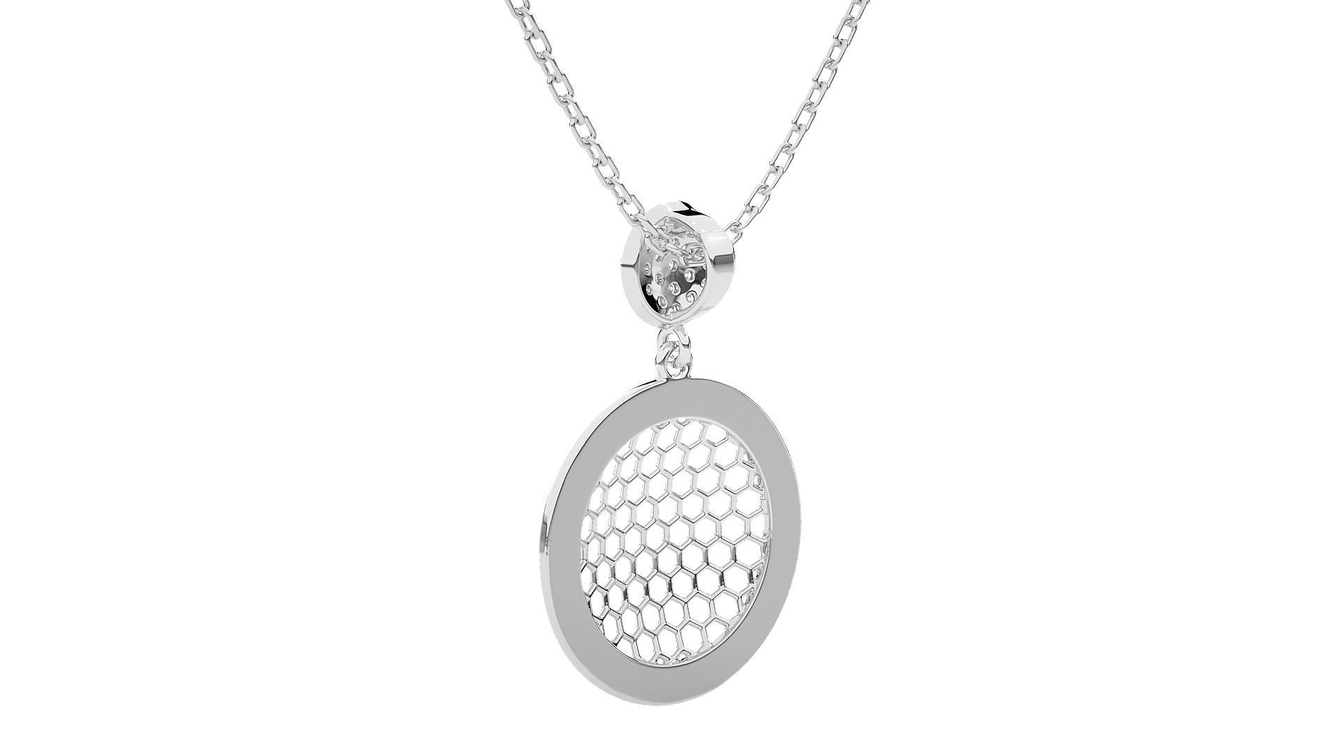 Ultra Vision Mesh Wire Women Mesh Diamond pendant 3dm stl render 3D print model_8