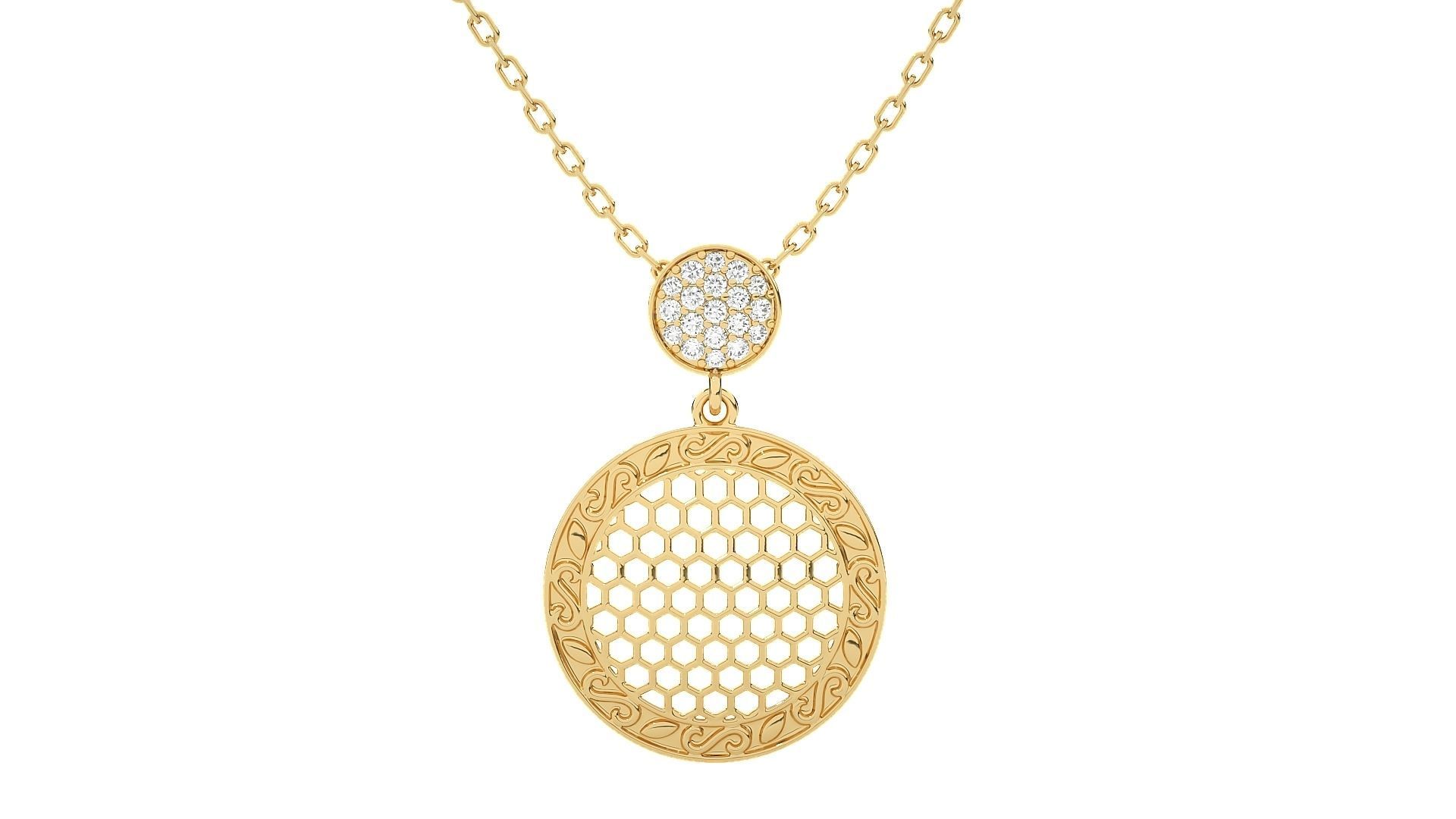 Ultra Vision Mesh Wire Women Mesh Diamond pendant 3dm stl render 3D print model_9
