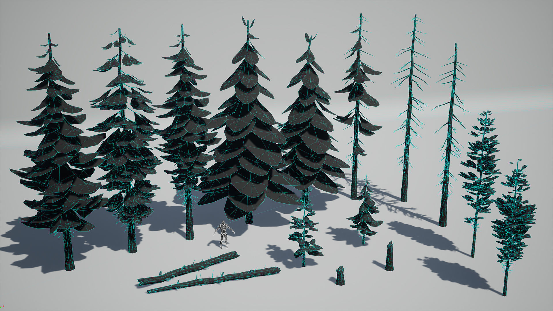 Pine Trees - High Quality Low-Poly Models -UE4-Unity-Vray-Corona Low-poly 3D model_2