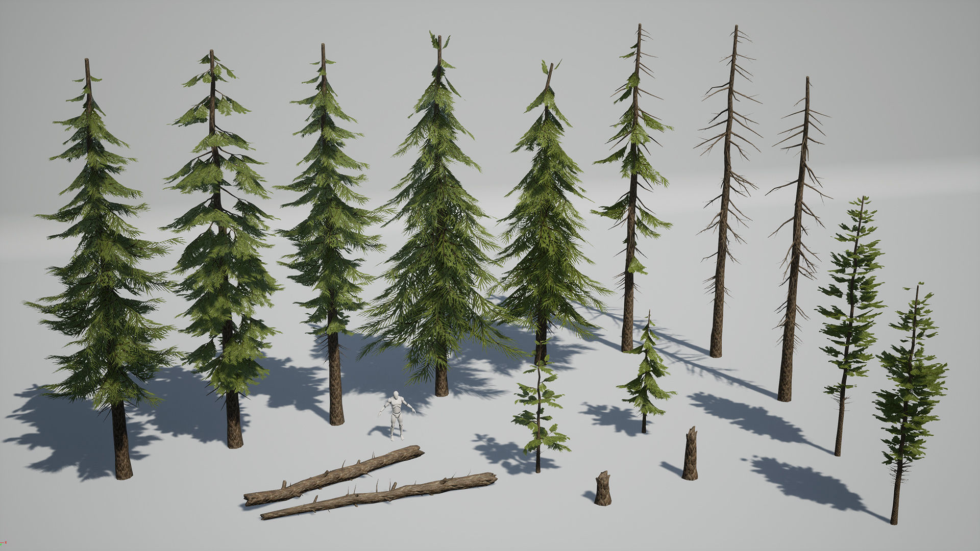 Pine Trees - High Quality Low-Poly Models -UE4-Unity-Vray-Corona Low-poly 3D model_1
