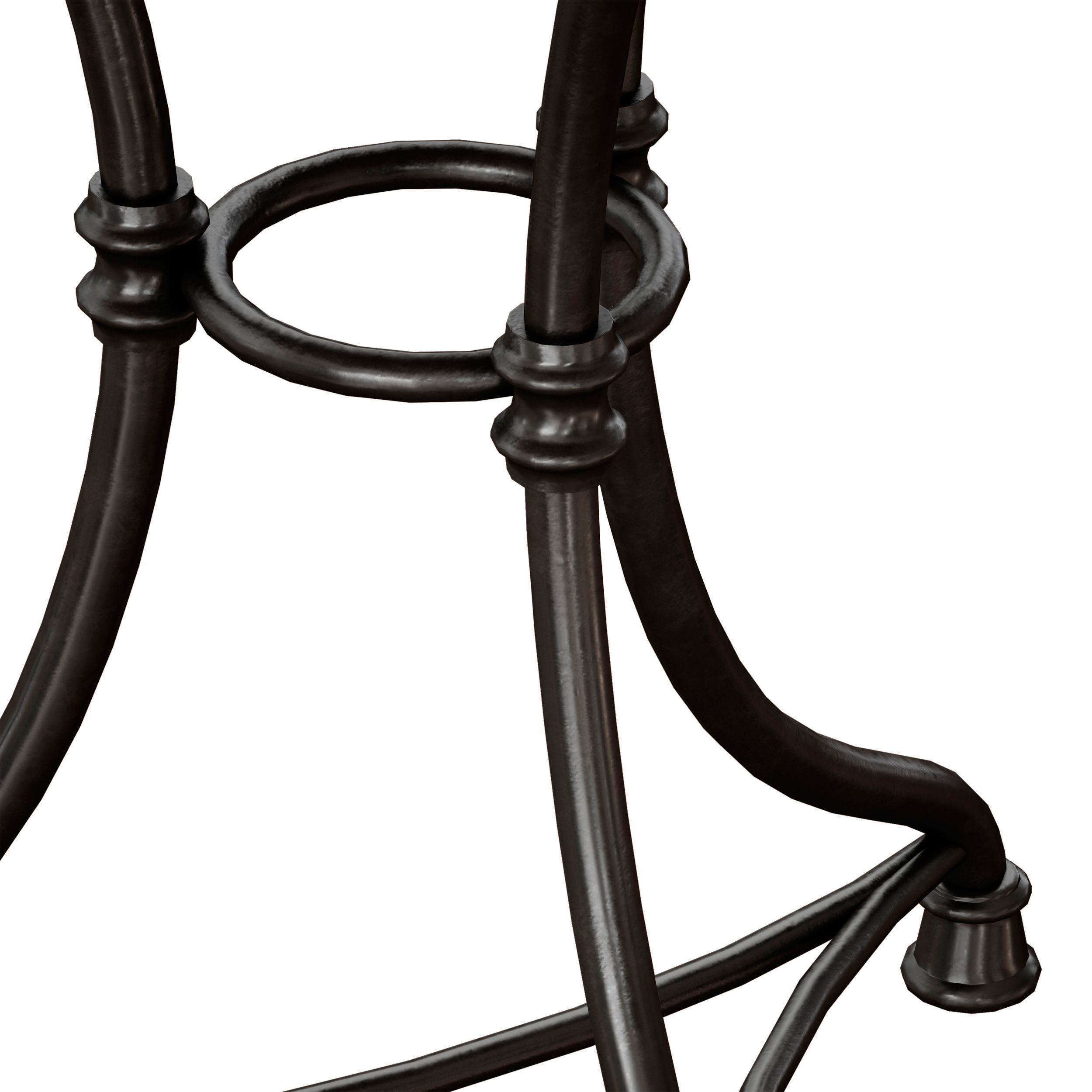 French Kitchen Round Bistro Table Crate and Barrel 3D model_9