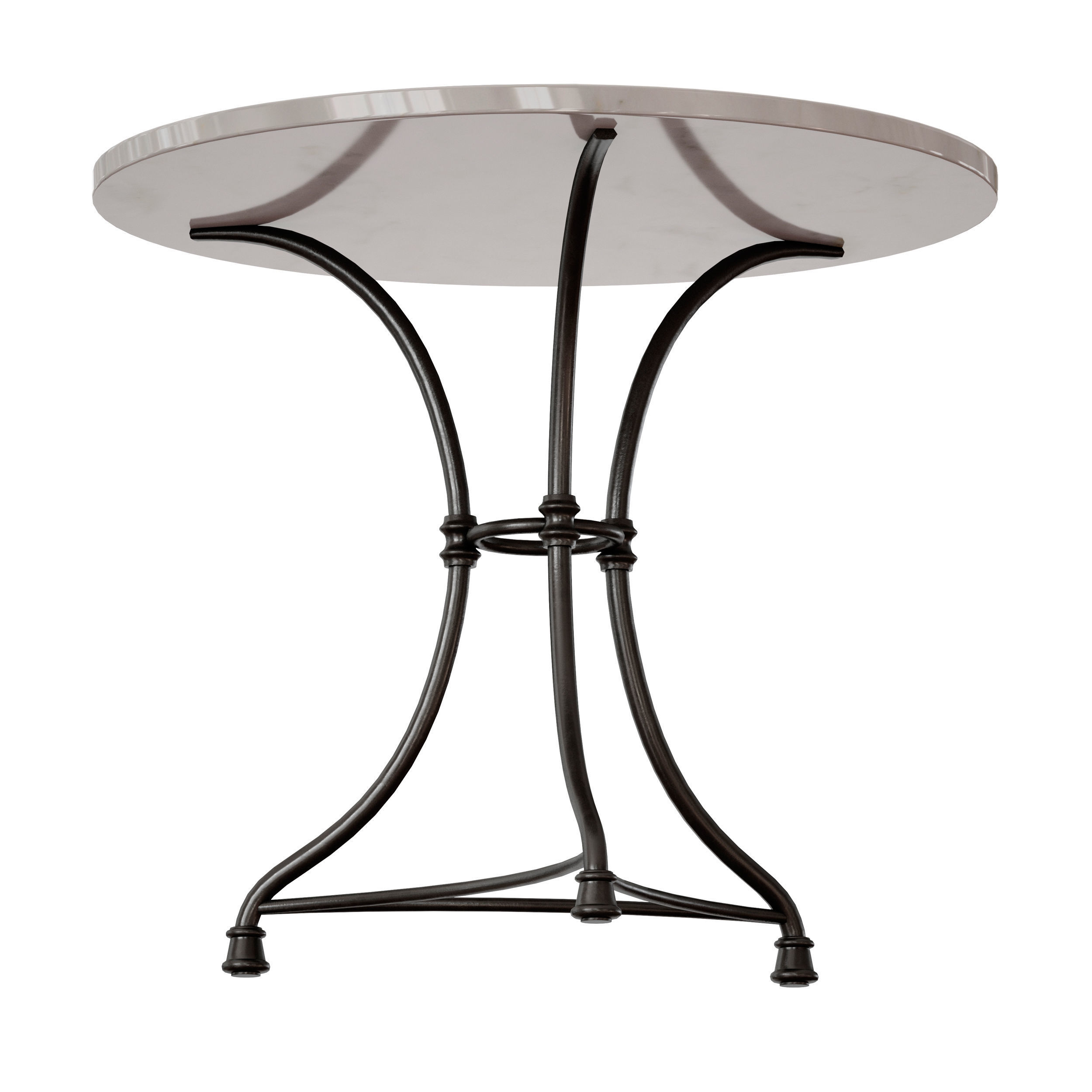 French Kitchen Round Bistro Table Crate and Barrel 3D model_2