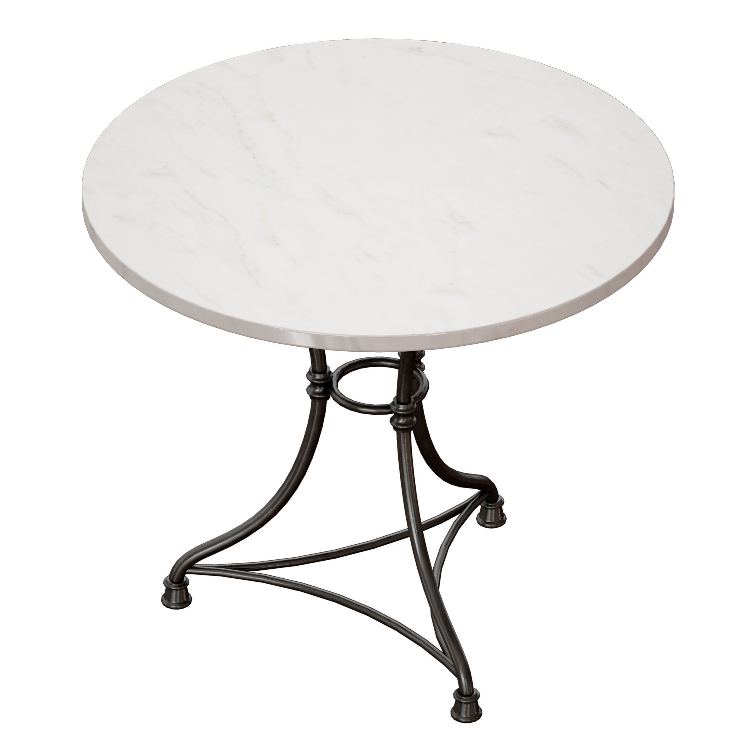 French Kitchen Round Bistro Table Crate and Barrel 3D model_3
