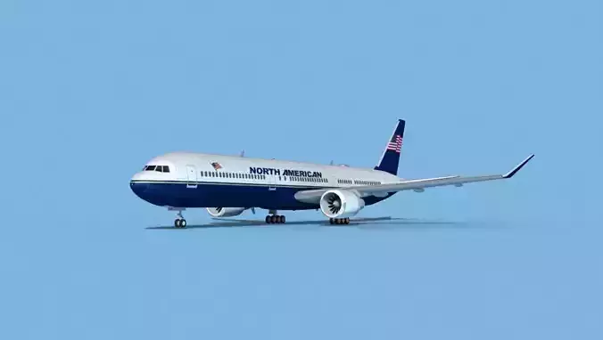Boeing 767-400 North American 3D model