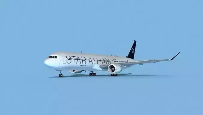 Boeing 767-400 Star Alliance 3D model