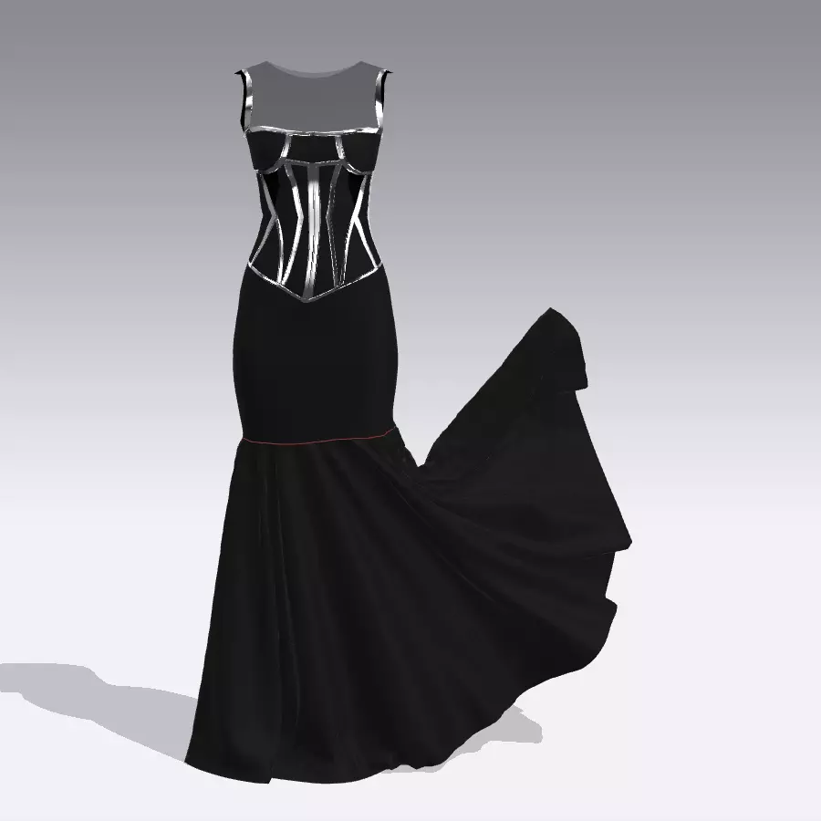 KORSET DRESS BLACK 3D model