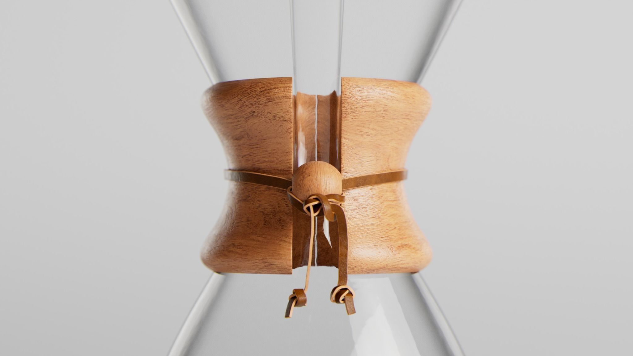 Chemex coffee brewer with wooden handle 3D model_5