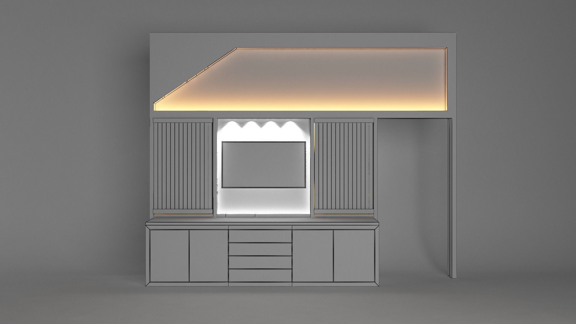 Bubble Wall Bar Tv Unit 3D model_5