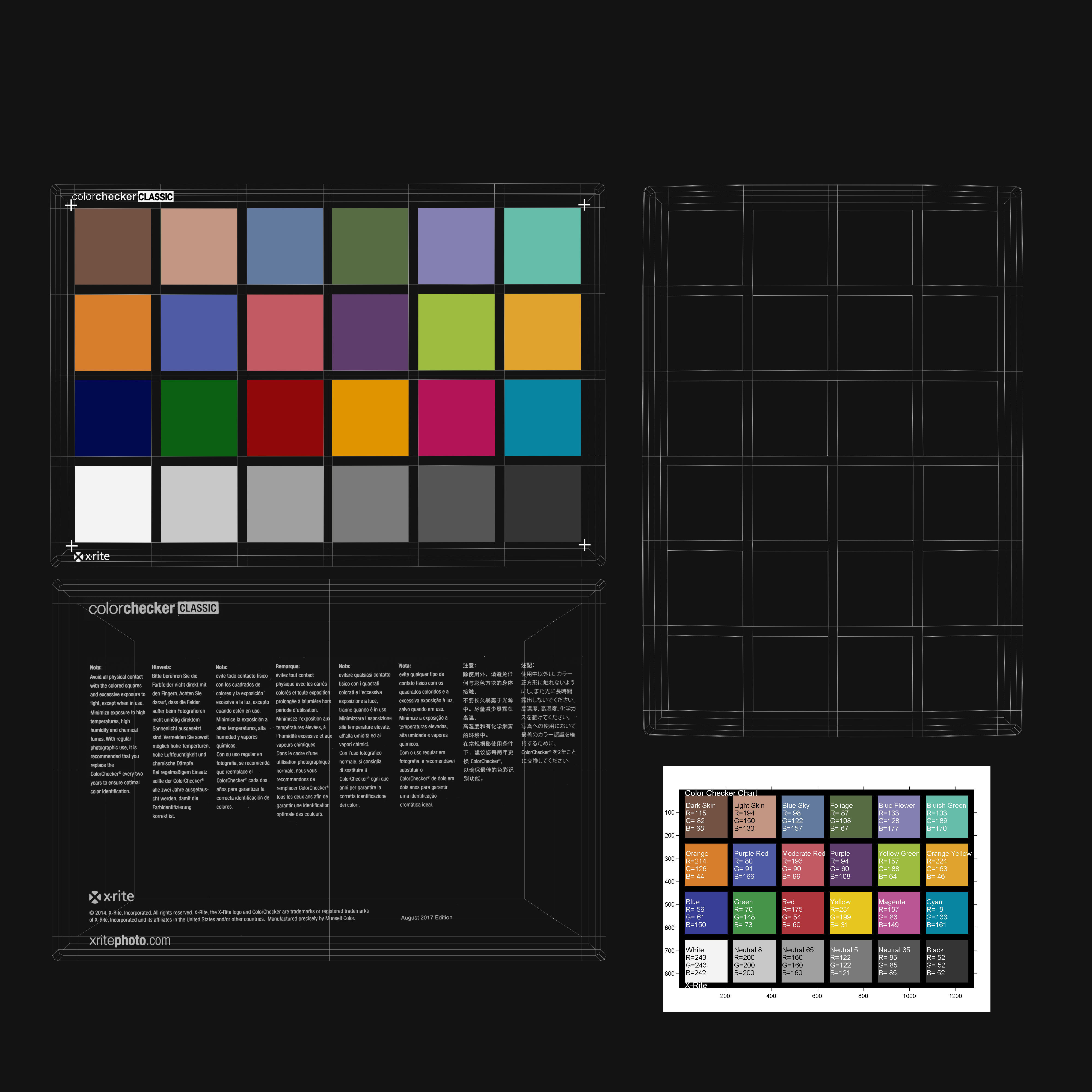 X-Rite Color Checker Low-poly 3D model_9