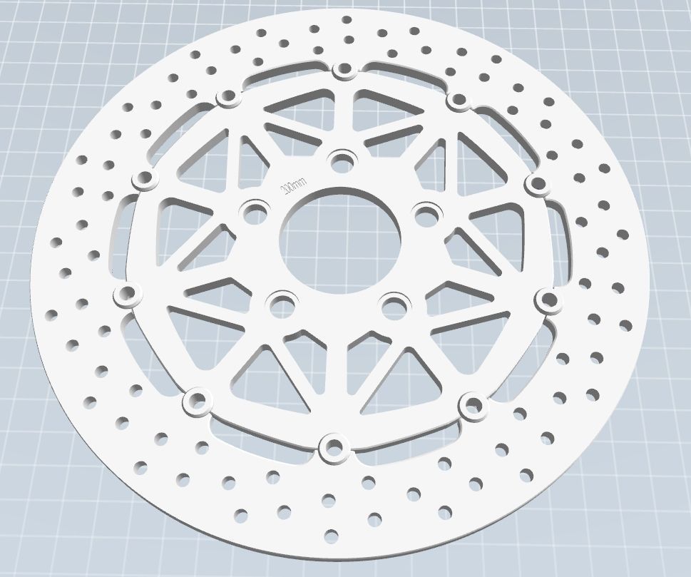 200mm BRAKE DISK for motor bike or scooter 3D print model_4