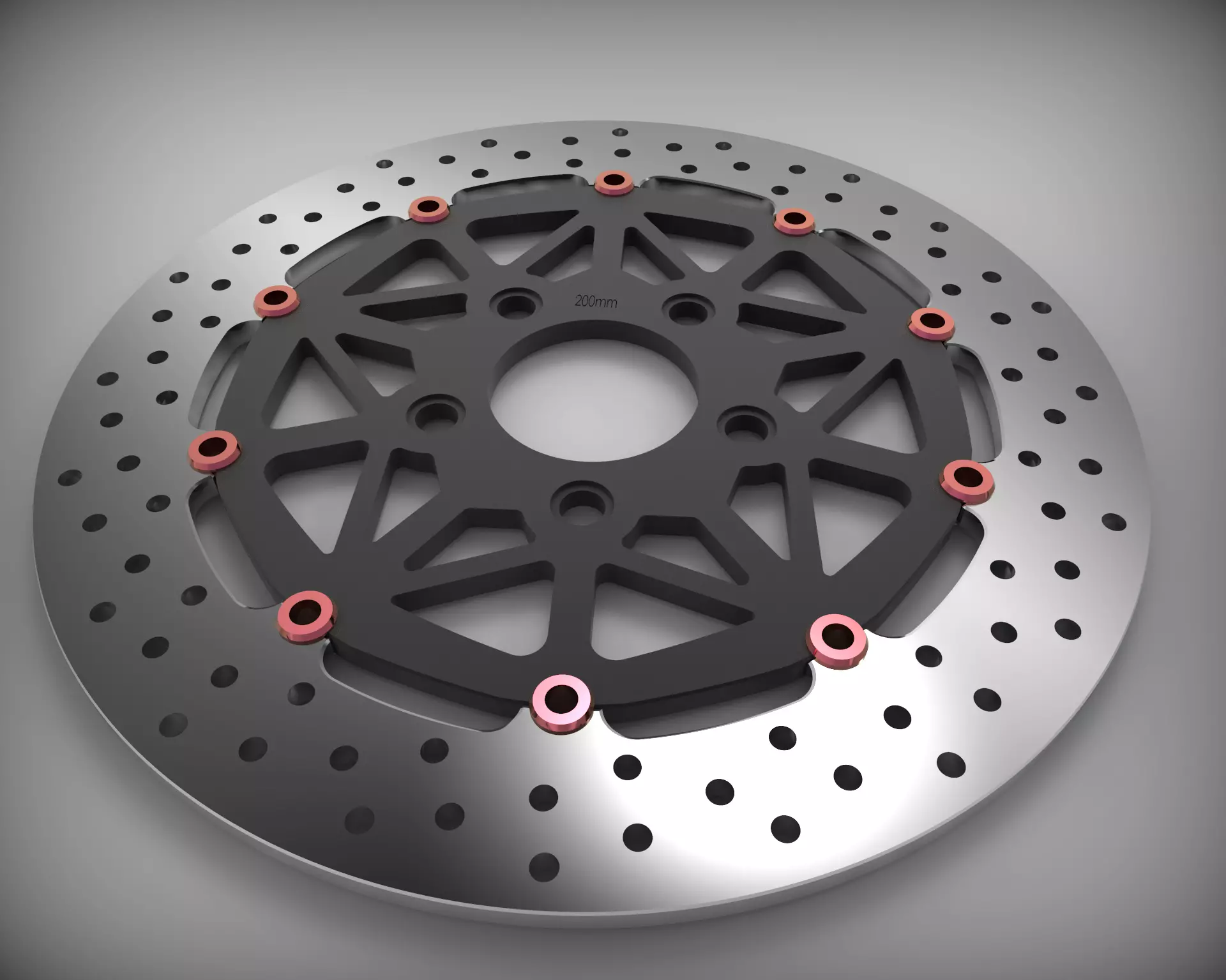 200mm BRAKE DISK for motor bike or scooter 3D print model_0