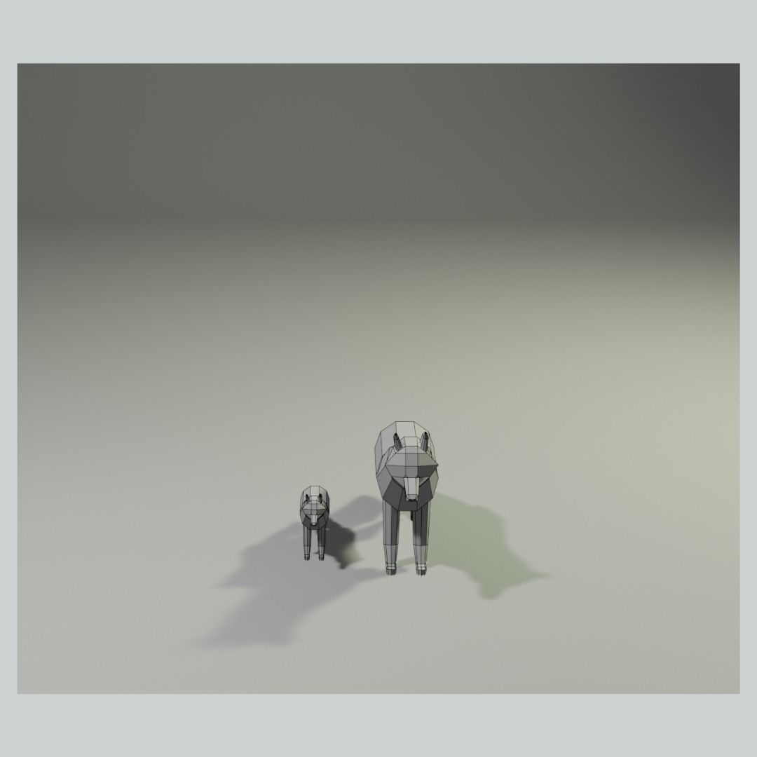 Lowpoly Fox Scene  Low-poly 3D model_6