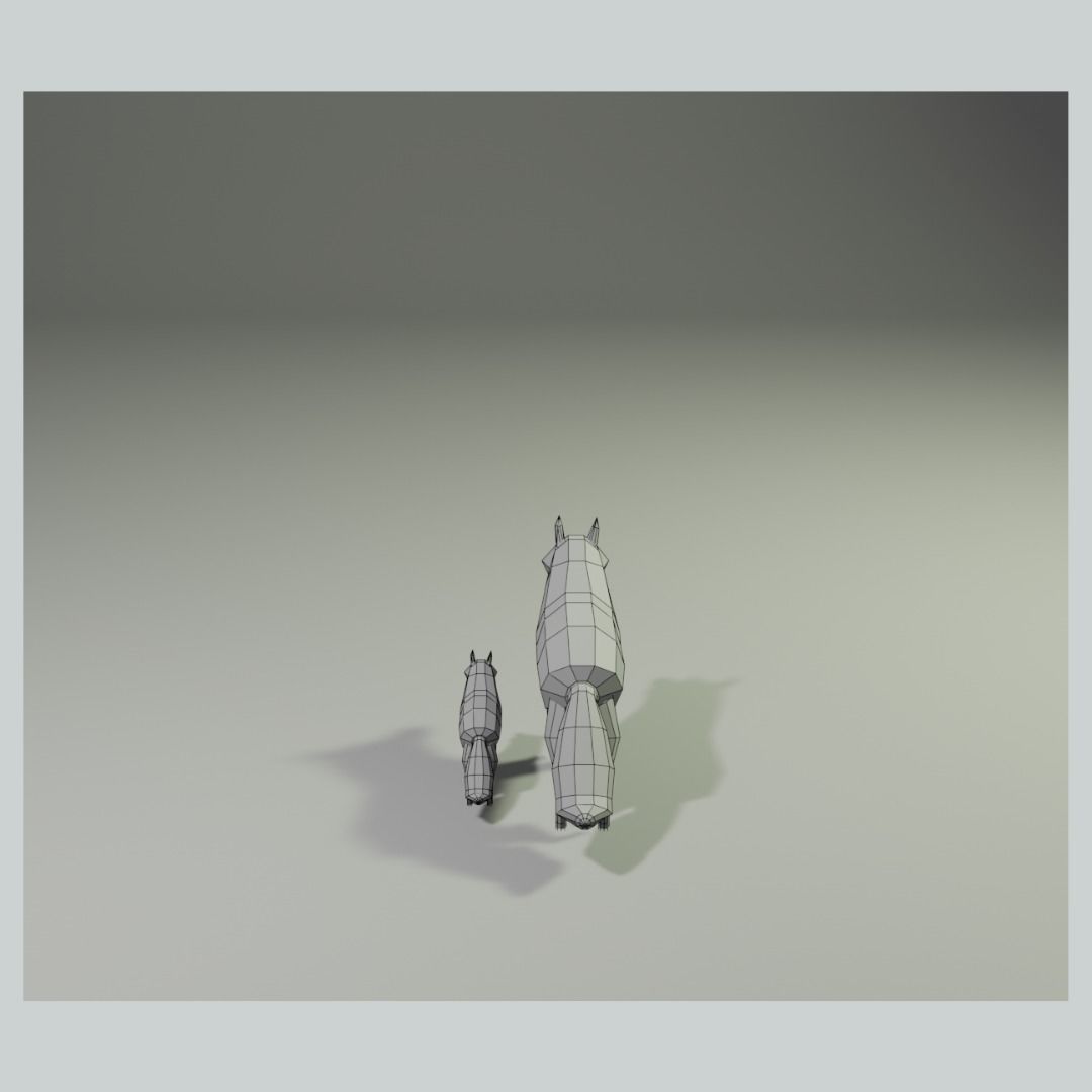 Lowpoly Fox Scene  Low-poly 3D model_4