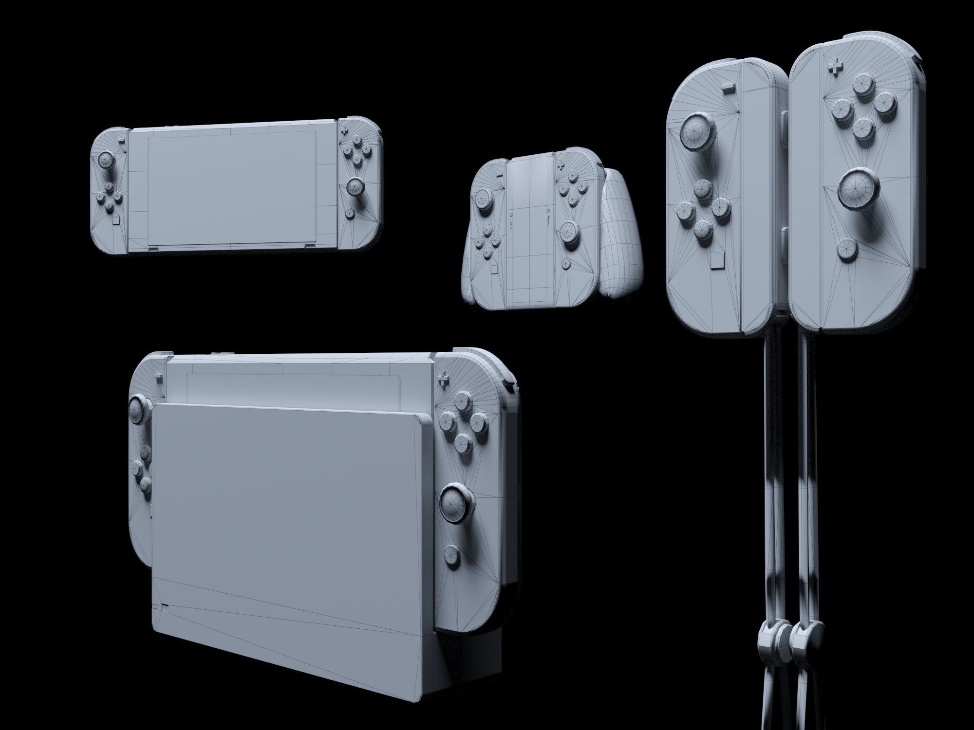 nintendo switch Low-poly 3D model_1