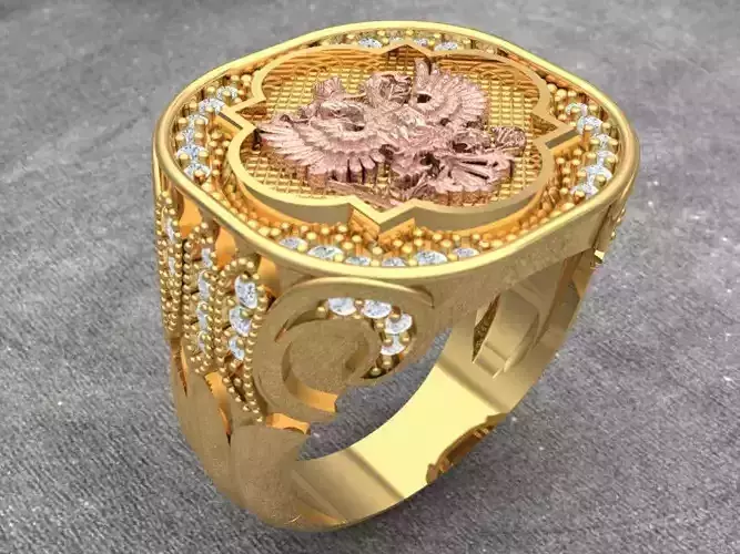 Eagle ring - Patterned  rings - Mens rings - N6250