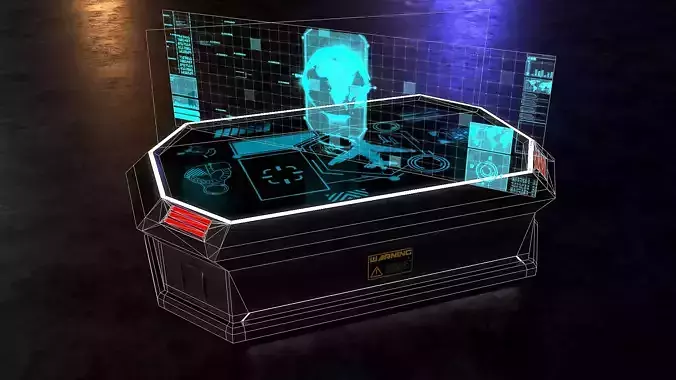 Scifi Console Desk Holographic 