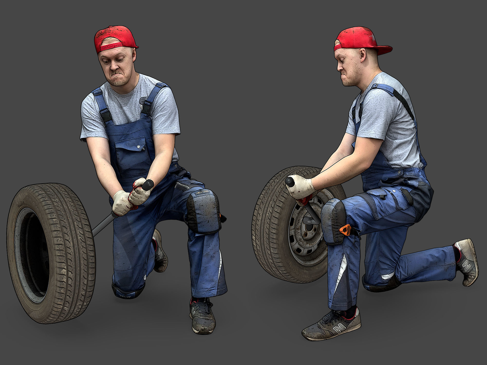 Stylized Car Mechanics Characters 3D Model Collection_14