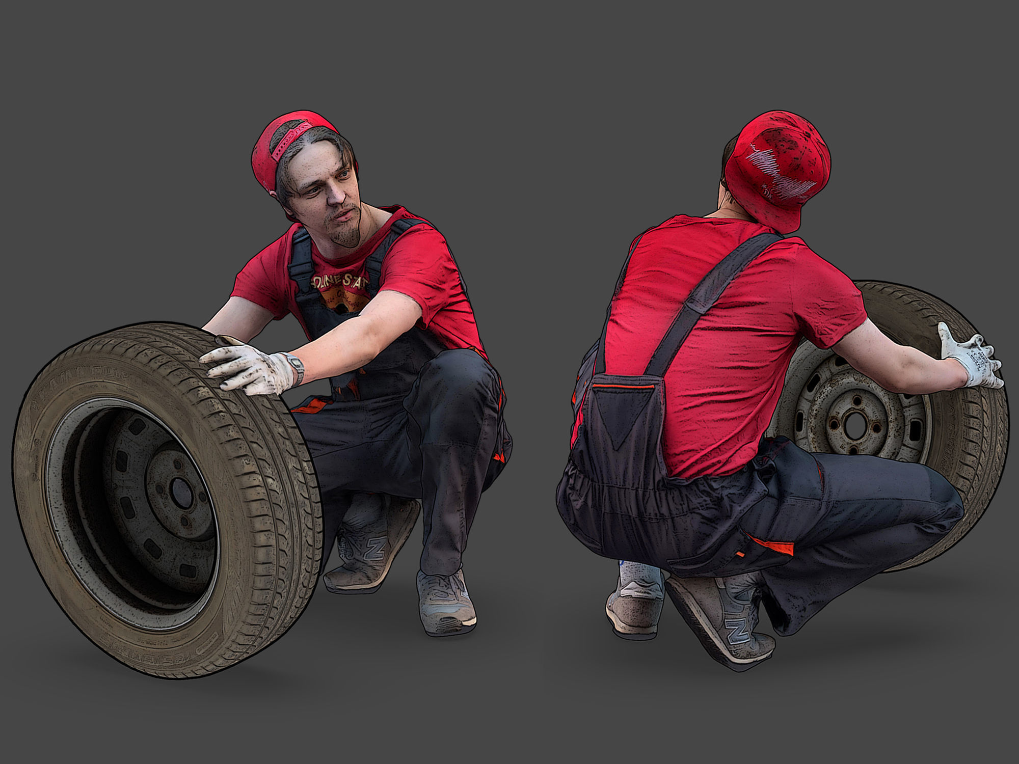 Stylized Car Mechanics Characters 3D Model Collection_33
