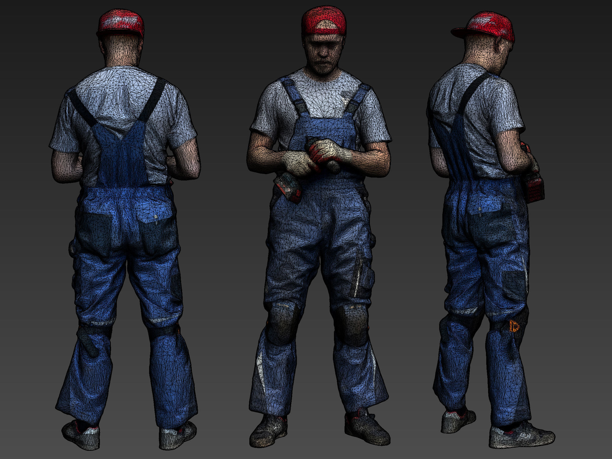 Stylized Car Mechanics Characters 3D Model Collection_5